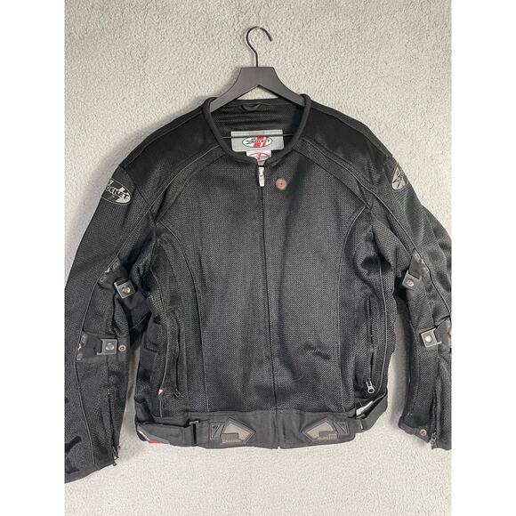 Joe Rocket Phoenix 4.0 Mesh Motorcycle Jacket Black Armor L Riding Racing - Picture 2 of 12